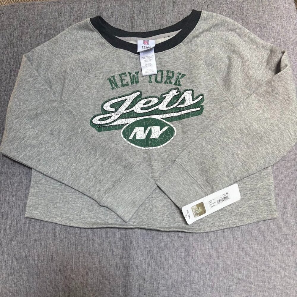 NFL Girls New York Jets Long Sleeve Crop Top XL